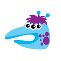 Hand Puppet Blue Alien Temporary Tattoo (2.5"x3.5")